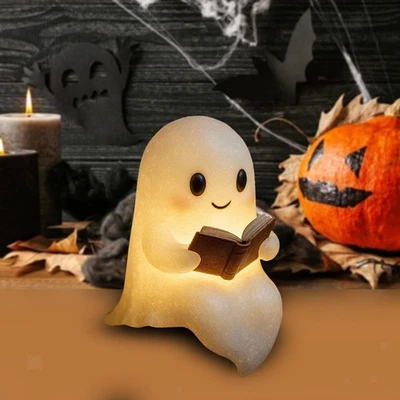 MARKENLOS HOT~Nuevo Espíritu Leer Libro Lámpara Halloween Decoración LED Luz Nocturna para Abrigo