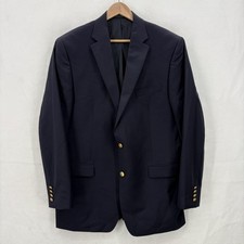 Lauren Ralph Lauren Blazer Mens 42L Navy Wool Gold Buttons Two Button Sport Coat