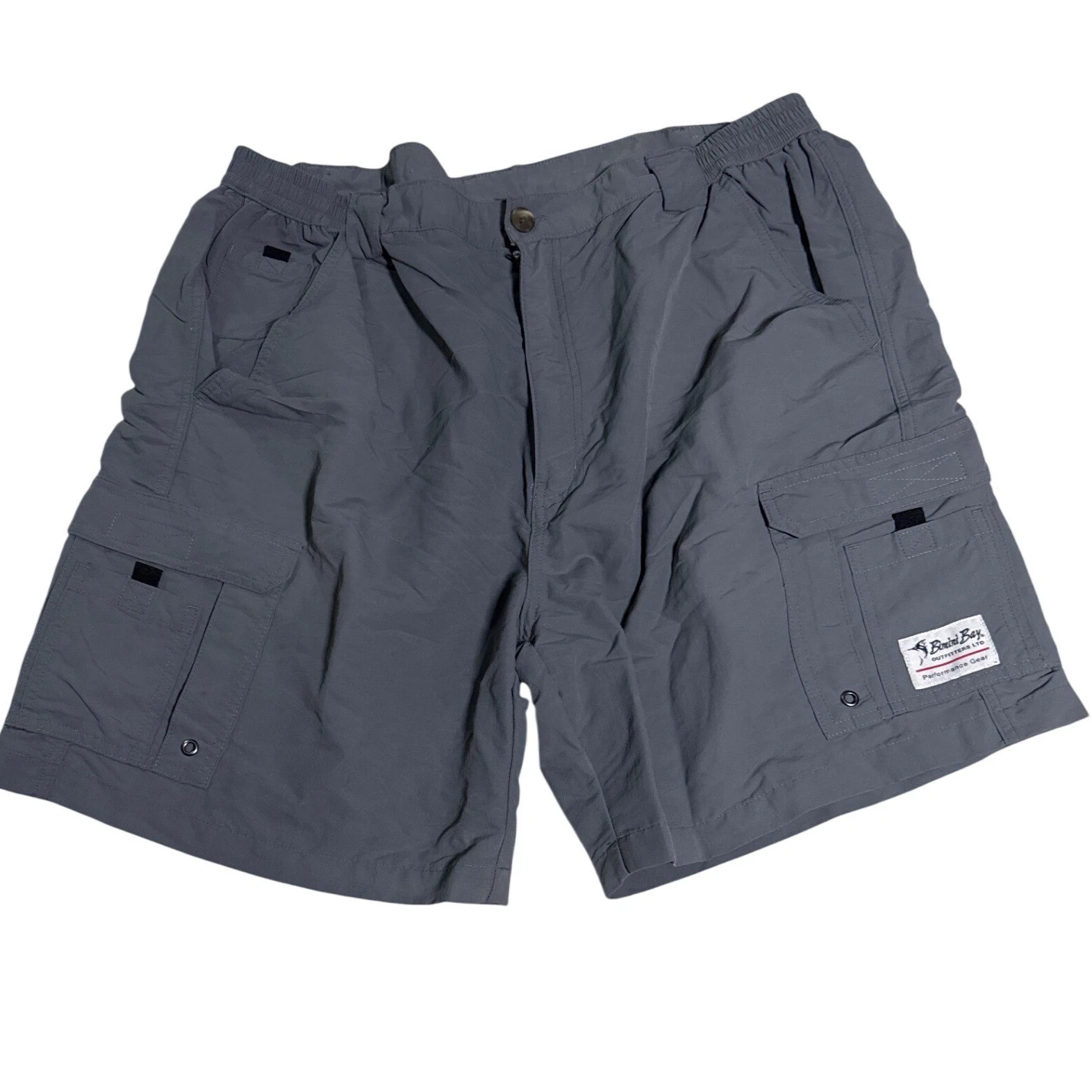 Bimini Bay Outfitters Mens Gray Nylon Performance Fishing Cargo Shorts Size 44