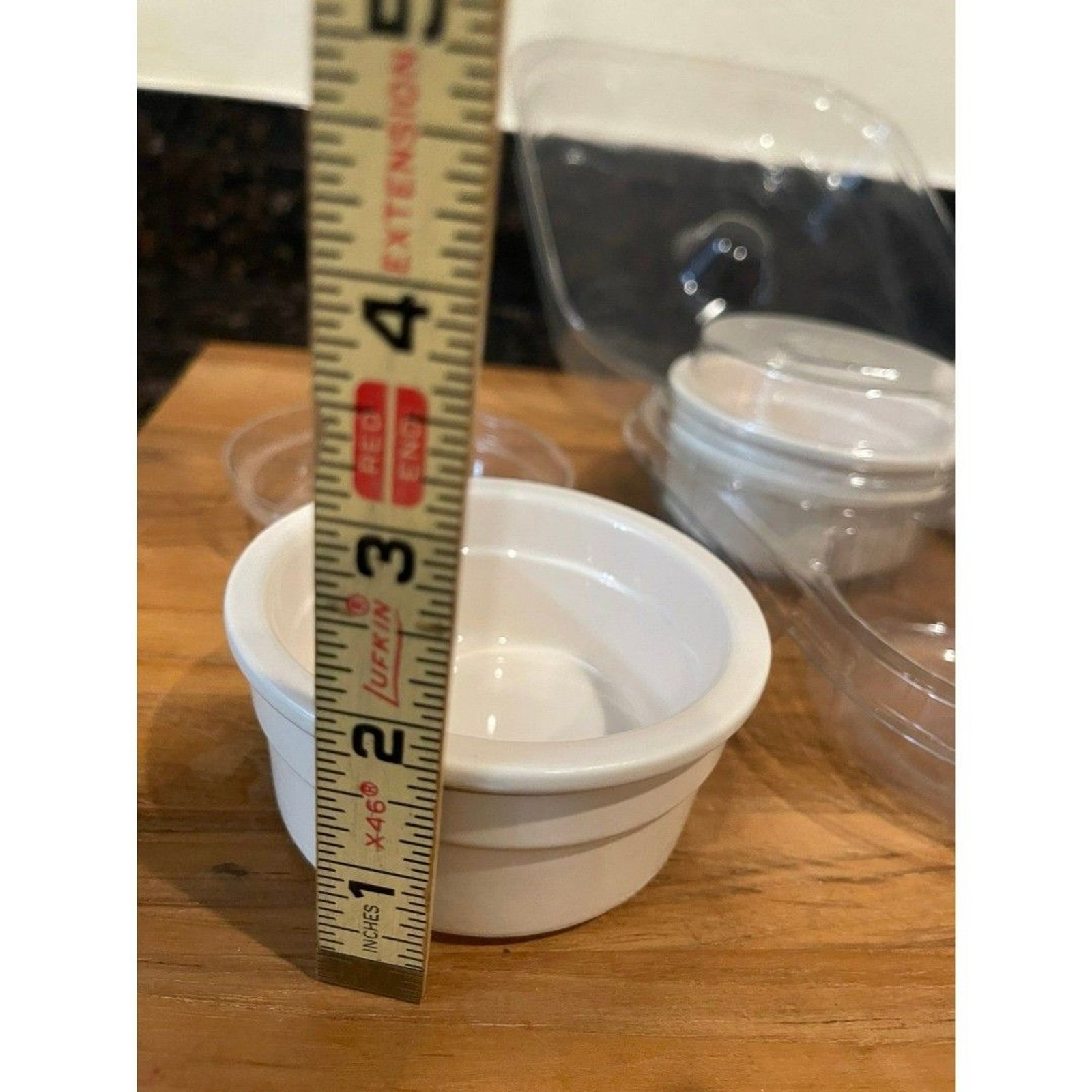 Set Of 4 CERMER Off White Ramekins Baking Custard Cups thumbnail 8