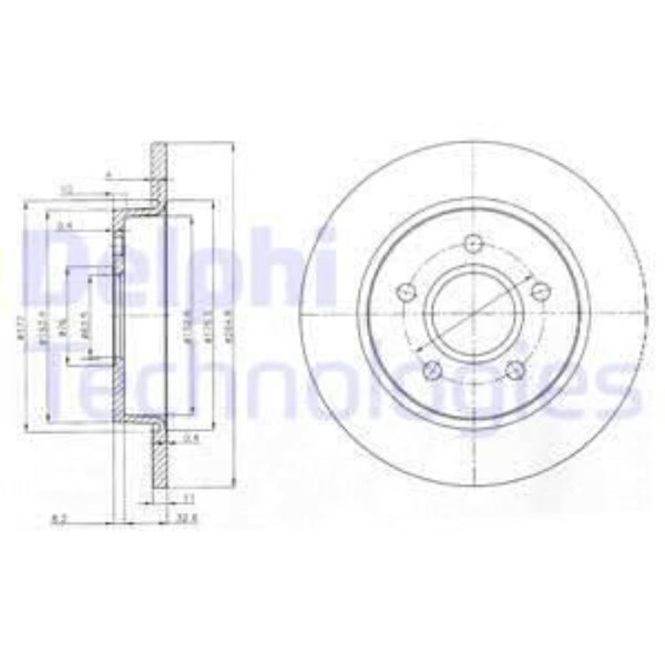 Delphi 2X Bremsscheibe Hinten Ø265 Mm Voll FüR Ford Focus Ii Da_ Hcp Dp 1.6-image