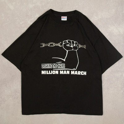 Hanes Vintage 90s Breaking The Chains Grafik T-Shirt 2XL Herren schwarz Spruch