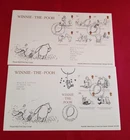 2  x 2010 Winnie the Pooh AA Milne 6 GB Stamps & Mini Sheet First Day Cover
