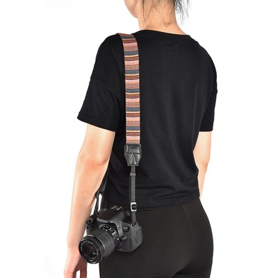Universal 1cm Wide Colorful Polyester Fabric Shoulder Neck Camera Belt Strap Fit