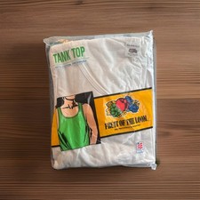 Vintage 1991 Fruit of the Loom Tank Top White Men s 3XL New Sealed Made In USA