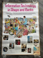 IBM Poster Vintage Tech Information Technology Shops Banks UK Computer 1980's