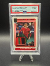 2022-23 Donruss FIFA Cristiano Ronaldo Kit Series Gold Relic /10 PSA 10 Player W