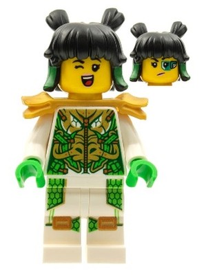 Lego Mei - Dragon Armor Suit, Pearl Gold Shoulder Pads, Hair-mk042