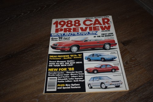1988 Car Preview Guide GM Ford Chrysler Acura Mitsubishi Toyota Subaru Sterling