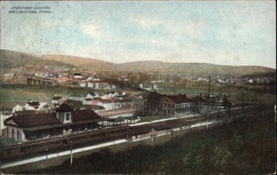LEWISTON PENN PA Lewistown Junction Railroad Train Station Depot Postcard