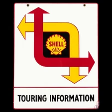 PORCELAIN SHELL ENAMEL SIGN 28X20 INCHES DOUBLE SIDED