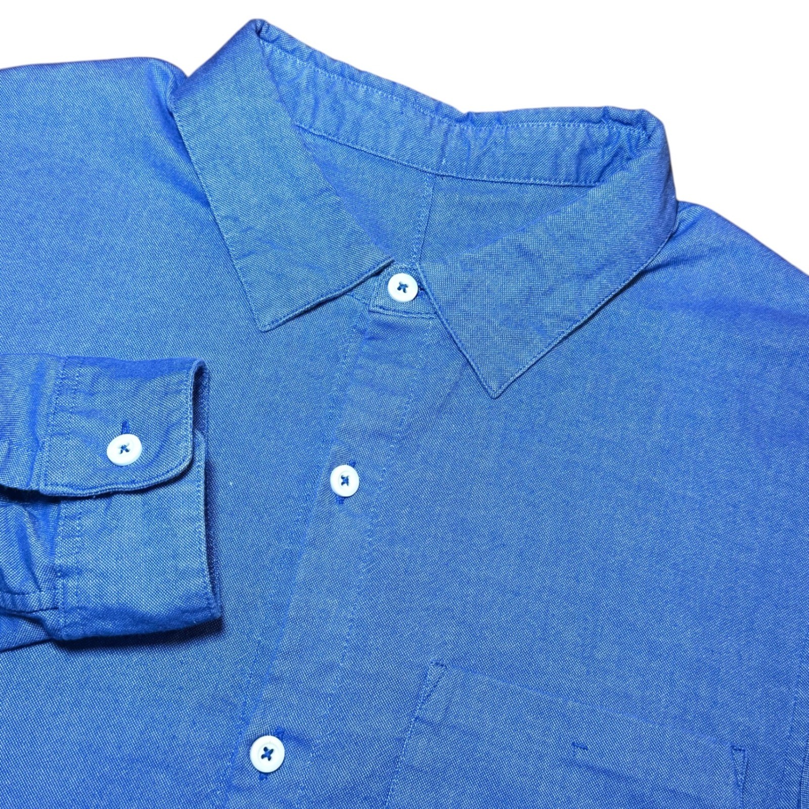 Lululemon Commission Mens M/L Blue Long Sleeve Button Down Shirt Pocket Casual