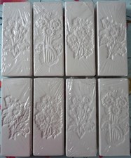 8x Luftbefeuchter Heizung Keramik mit Blumen Muster Heizkörper Verdunster