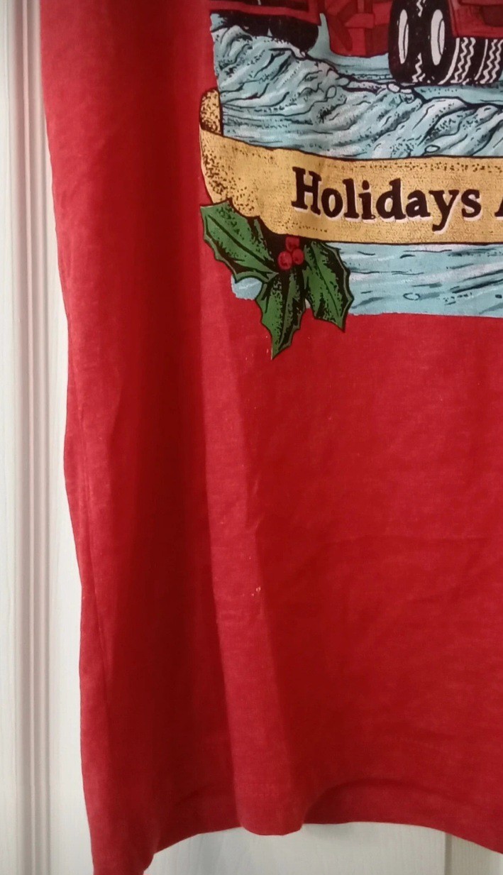 2 X Christmas T-Shirt Bundle: Red Coca-Cola Truck & Blue Funny Reindeer (L/XL) image 8