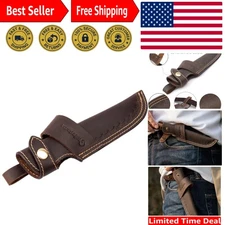 Horizontal Knife Sheath for 5 inch blade, Compact Draw, Dark Brown