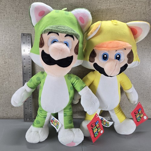 Super Mario Bros Nintendo 2021 Cat Suit Mario Frog Luigi 15" Good Stuff Plush - Picture 15 of 15