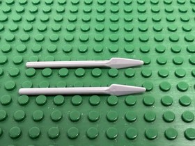 2 LEGO Pearl Lt Gray Spear Pike Weapon Minifigure ROUND END Castle Viking #4497