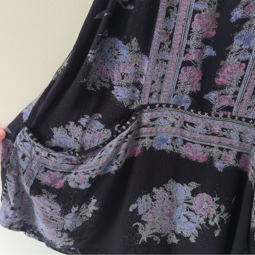Free People Paradise Song Kleid schwarz Blumen ärmellos Mini Taschen Bohemian S - Bild 5 von 11