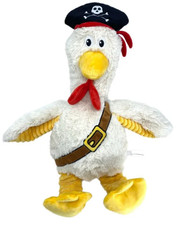 Think Dog Pirate Chicken Plush Toy - White