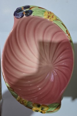 Staffordshire Shorter and Sons Majolika Servierschale Rosenstrauß Muster
