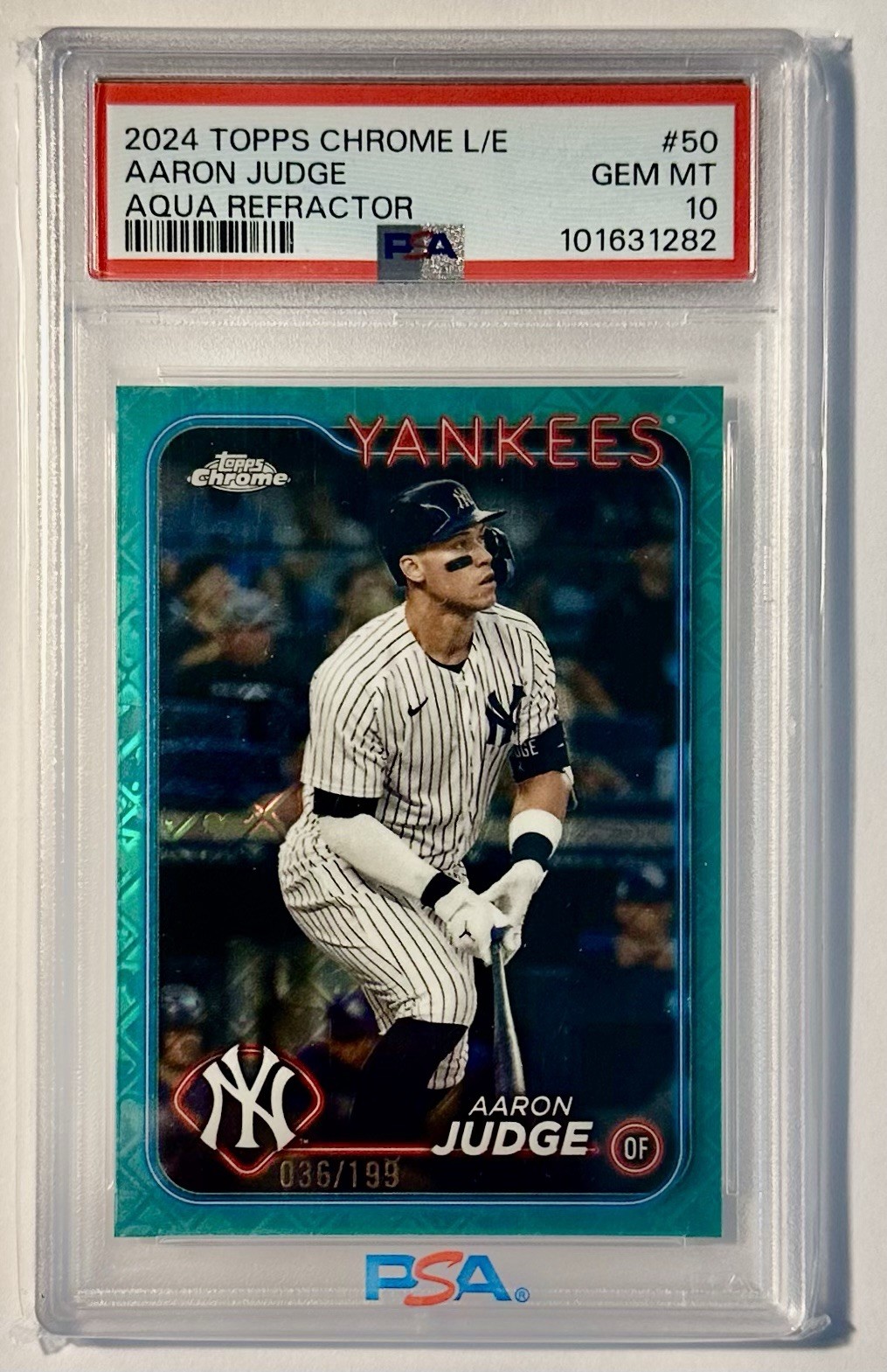 2024 Topps Chrome - Aaron Judge #50 Aqua Lava Refractor /199