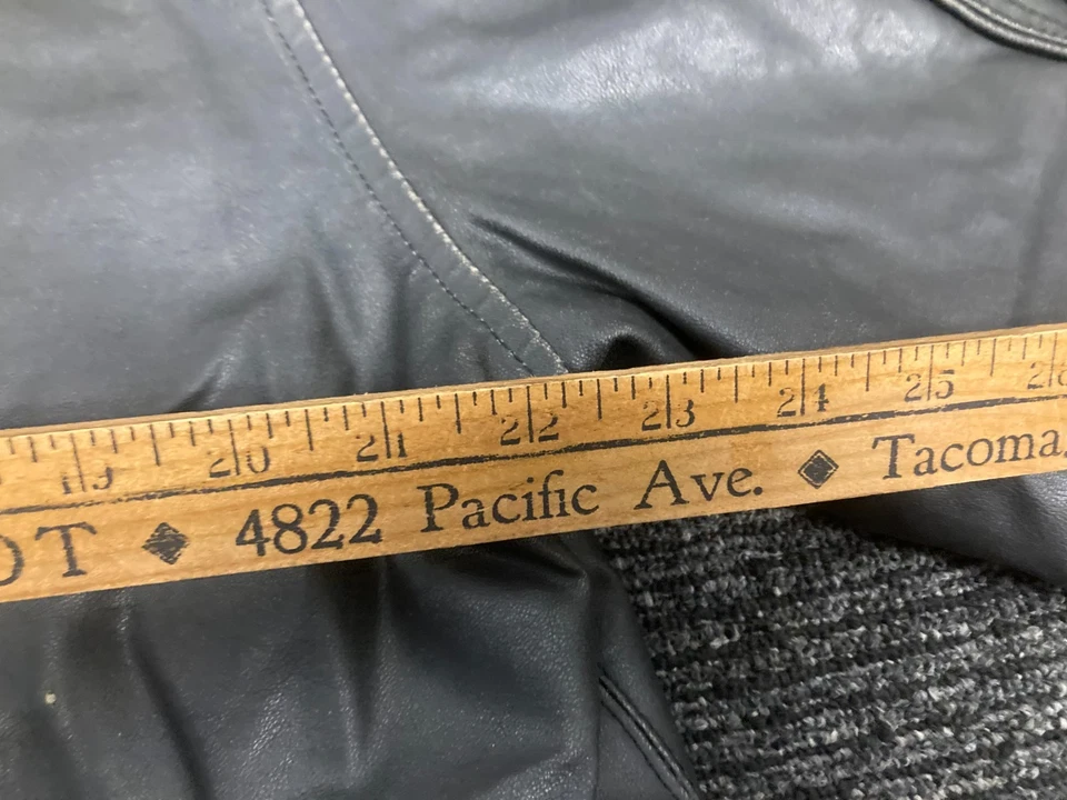 Bke Buckle Mens Dark Black Long Sleeve Faux Leather Biker Jacket Size XL - Image 4 of 4