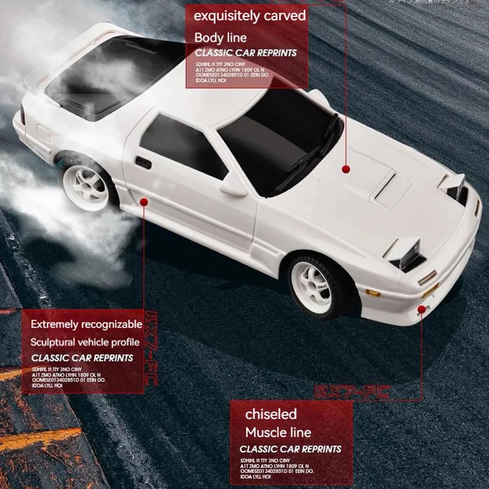 RC Drift Car 1:18 RX7 RWD Radio Control Racing Vehicles Gyroscope Ready Run Toy - Image 2 of 4