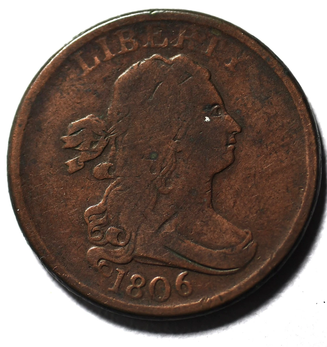1117.　激レア　年代物　1806年　アメリカ　ドレイブパスト　ハーフセント 1806 Year Draped Bust Half Cents (1800-1808) for sale | eBay