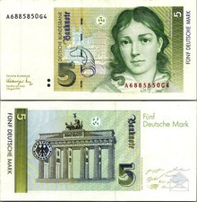 Germany 5 Mark 1991 Pick # 37 AU-UNC