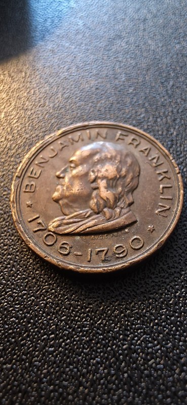 Benjamin Franklin Memorial Souvenir Medal The Franklin Institute Philadelphia -4