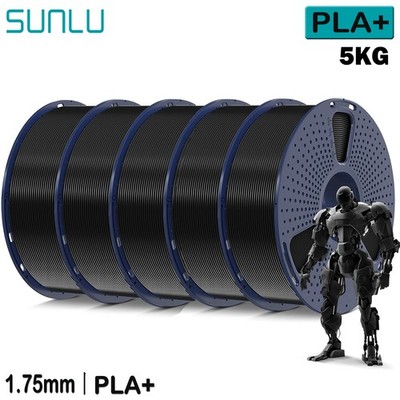 5KG SUNLU PLA Plus 3D Drucker Filament 1.75mm PLA+ 1KG/Roll +/-0.02mm Mehrfarbig