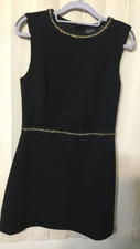 NWOT Black Adrianna Papell Women's Scuba Knit a Line Chain Dress Size 8
