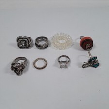 Random Lot Of Rings Costume Jewelry Various Size Adult Kids Fun Dress