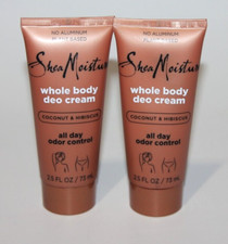 LOT 2 SHEA MOISTURE WHOLE BODY DEODORANT CREAM COCONUT  HIBISCUS 2.5 FL OZ