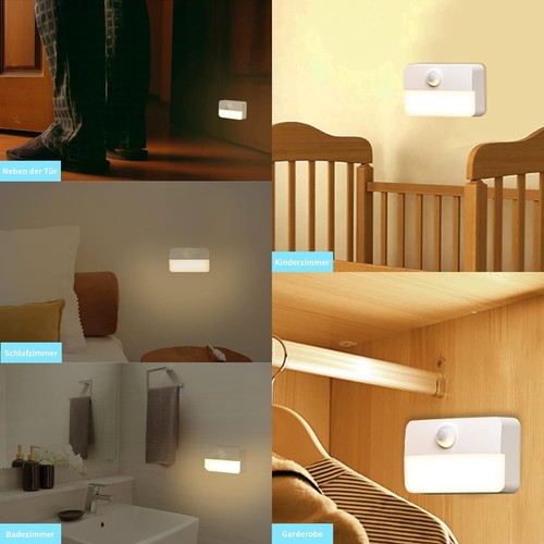 Luce Notturna 2 Pezzi Led Con Sensore Di Movimento Luce Scale Camera Da Letto - Foto 3 di 7