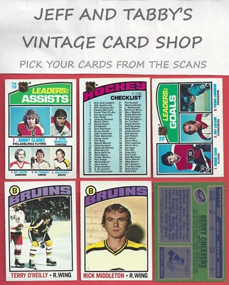1976-77 TOPPS HOCKEY # 136 to # 264/SEE DROP DOWN MENU FOR CARD YOU WILL RECEIVE