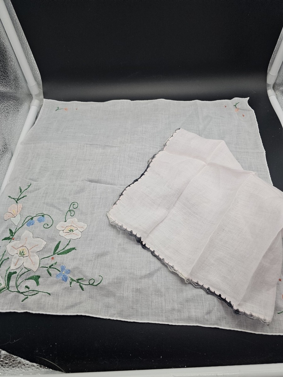 小物 1900s Hand Embroidery Handkerchief Vintage Embroidered Handkerchiefs - Etsy