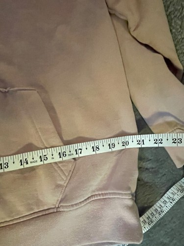 Abercrombie Kids Hoodie Pullover Sweatshirt Boys 15/16 Dusty Pink Frt Pocket Rip - Picture 10 of 15