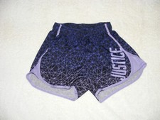 Justice Active Purple/Black Design Shorts - Size 10