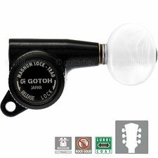 NEW Gotoh SG381-05P1 MGTB L3 R3 Set LOCKING Tuners OVAL PEARL Buttons 3x3 BLACK