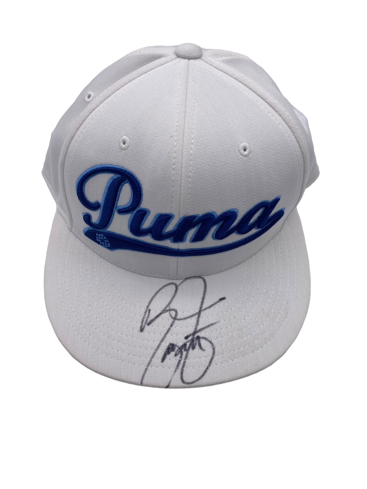 Rickie Fowler Autographed Signed Puma White & Blue Golf Hat - JSA 