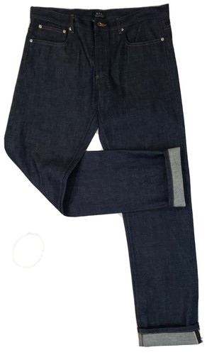 A.P.C. Petit Standard Jean Droit Etroit Selvedge Raw Dark Blue Denim Men's  34 | eBay