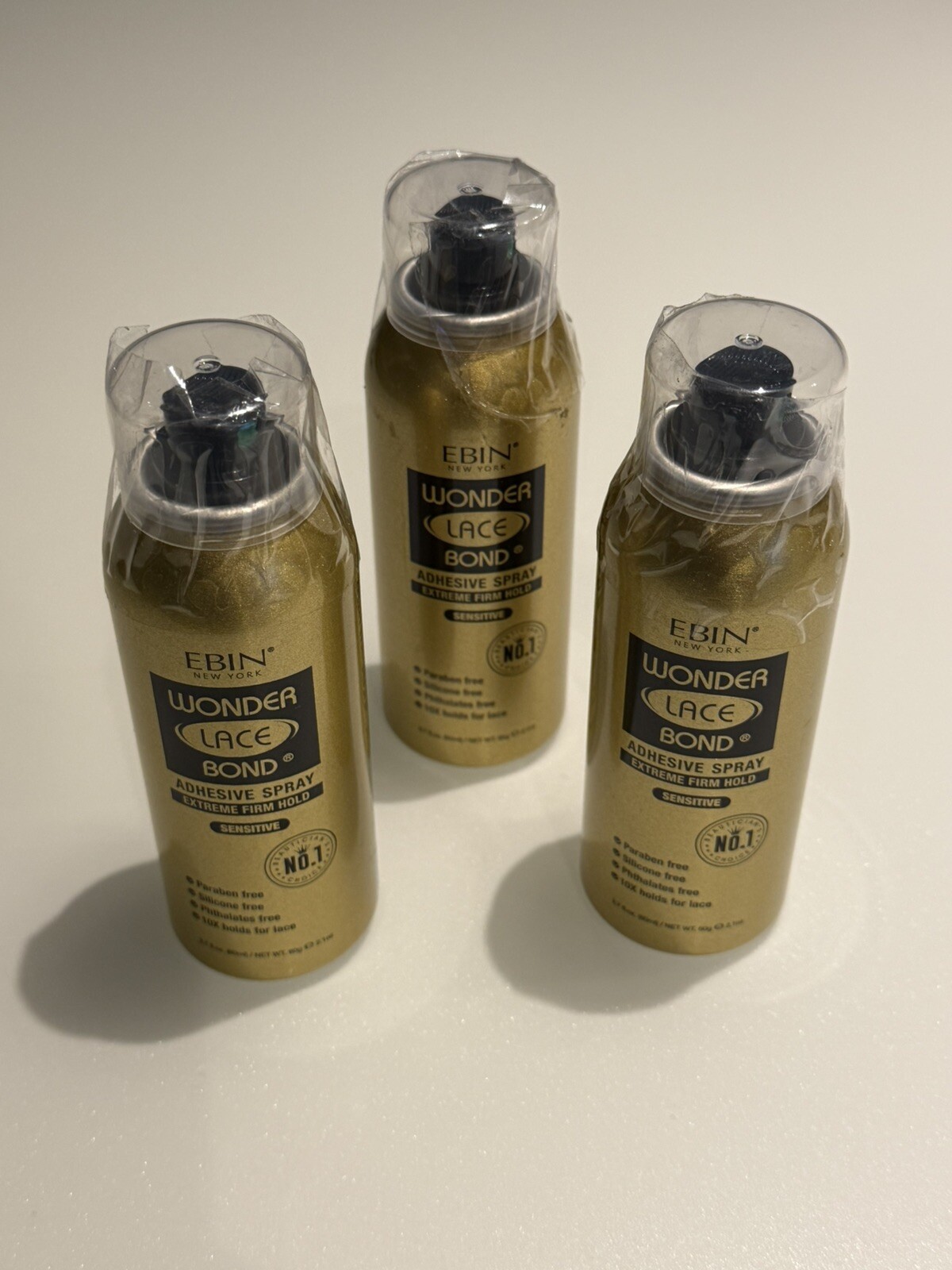 3x EBIN New York Lace Bond Wig Adhesive Spray 80ml Extreme Firm Hold Hair