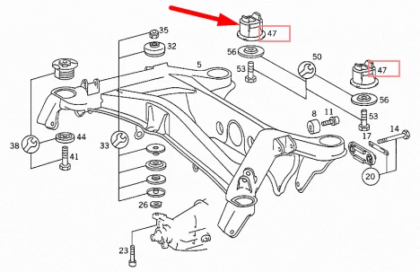 NEW MERCEDES BENZ E CLASS W124 REAR SUSPENSION SUBFRAME MOUNT 
