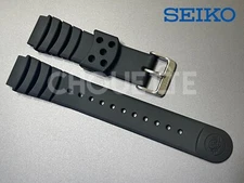 Seiko Z20 4KR3JZ Black Rubber Divers 20mm Watch Strap SKA371 SRP043 with PINS