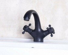 Oil Rubbed Bronze Double Handle Hole Bathroom Basin Sink Mixer Tap Faucet znf251
