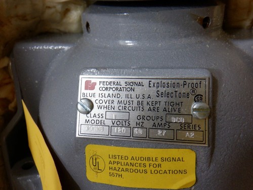 Federal Signal 300XB 120V Class 1 Groups BCD Hazardous Location Air Horn - Picture 2 of 9