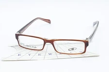 Classic Style 4202 Brown on Clear 47-17-135 Rectangular Eyeglass Frames D378
