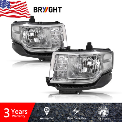 [Halogen Type] For 2009 2010 2011 2012 Ford Flex Chrome Headlights Lamps Set