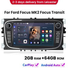 For Ford Focus MK2 Transit Connect Car Stereo CarPlay GPS Nav BT FM Radio 2+64GB